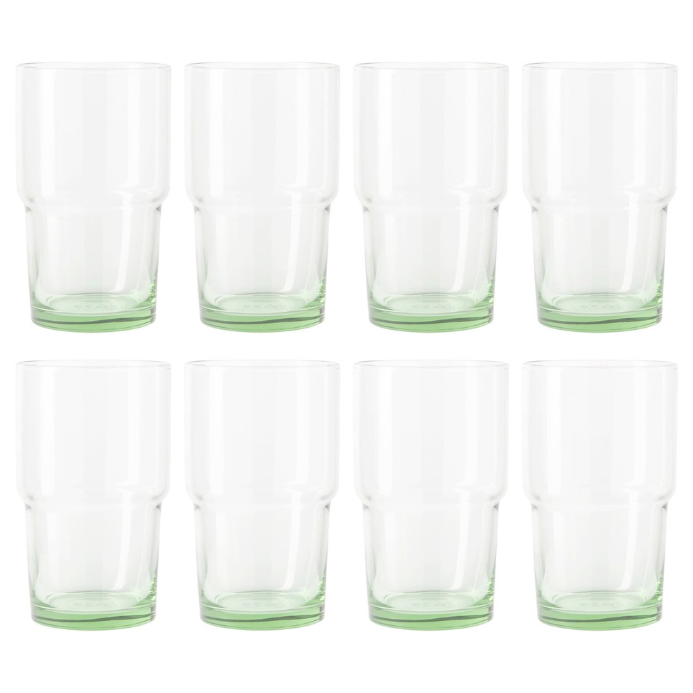 Vidrio verde transparente Better Homes & Gardens, cristalería, paquete de 8, 15 oz