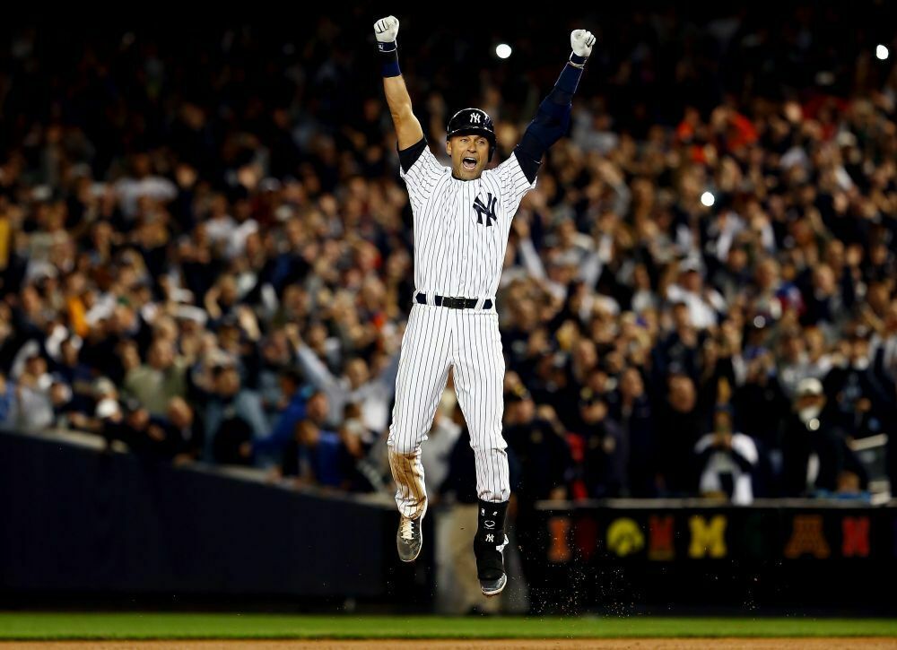 DEREK JETER FINAL AT BAT YANKEE STADIUM MLB BASEBALL Poster  - POSTER 20x30