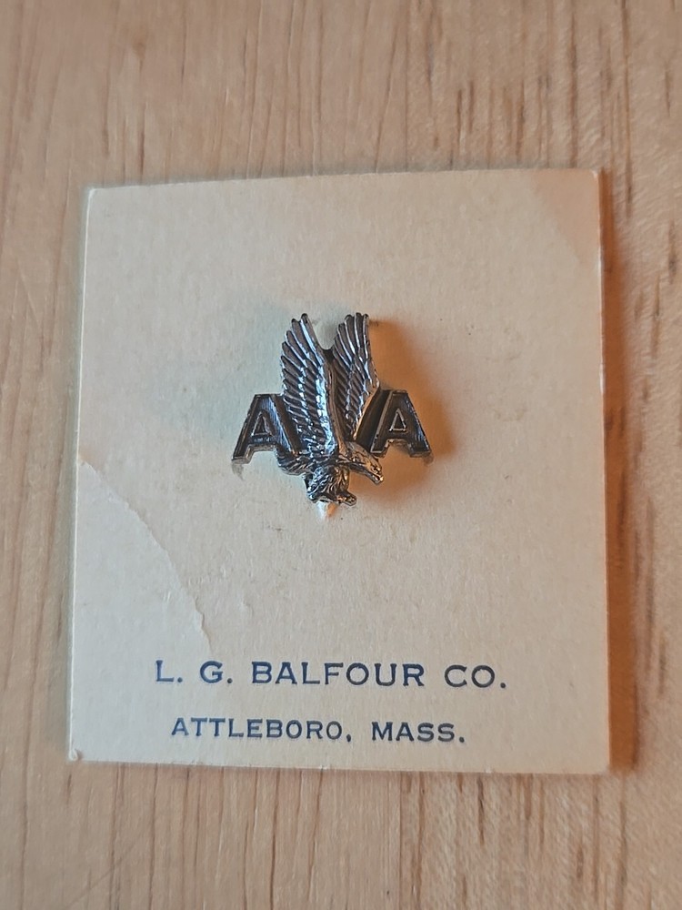 Vintage American Airlines Sterling Silver Pilot Eagle Pin Pinback L.G. BALFOUR