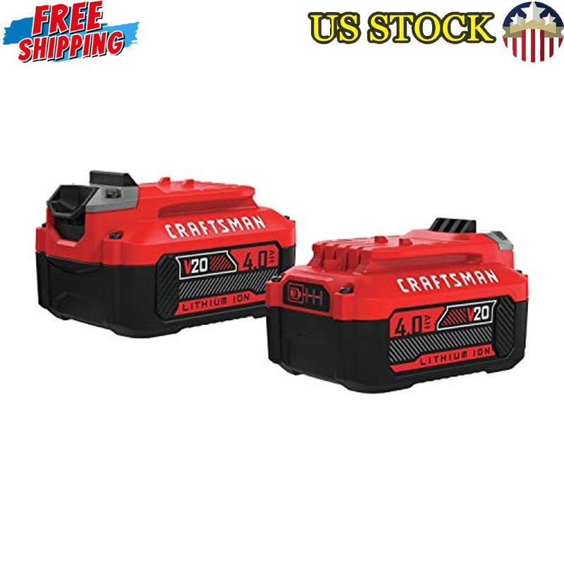 V20 4.0Ah Lithium Ion Battery 2 Pack LED Indicator Heavy Duty High Energy Cells