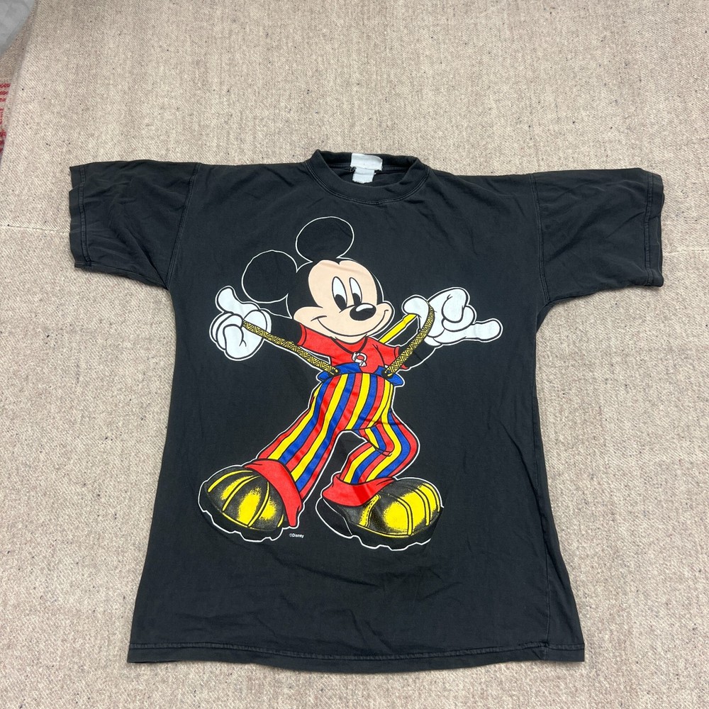 Vintage Mickey Mouse Shirt Mens Large Black 1990s Disney
