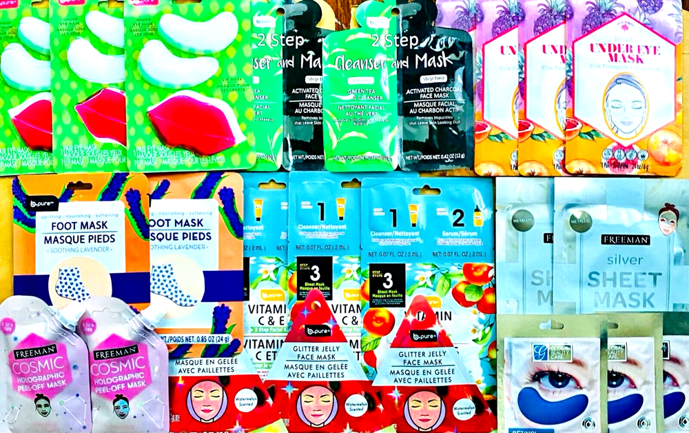 20 Pack! | Holiday CHEER Mask Set for Face, Eyes, Lips, Hair, Hands, Masking Kit