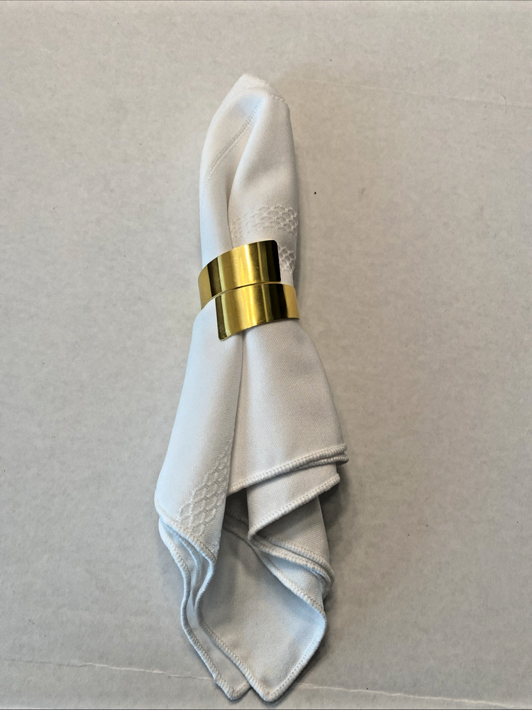 Gold Metal Swirl Pattern Elegant Napkin Rings Set of 12 New Without Tags