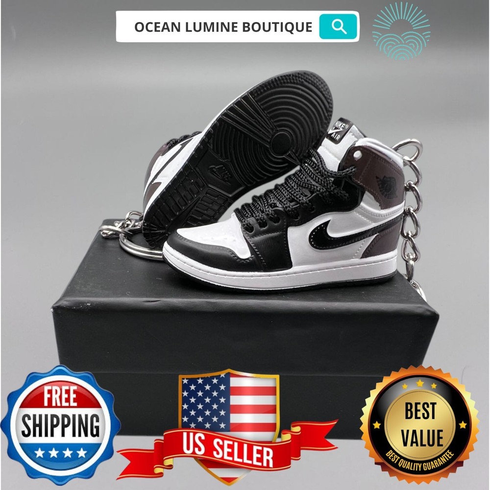 Air Jordan 3D Mini Sneaker Keychain, Basketball Sneaker Collectible, Box Options