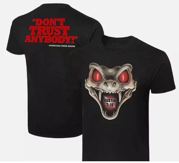 Black ''Stone Cold'' Steve Austin Retro Don't Trust Anybody T-Shirt