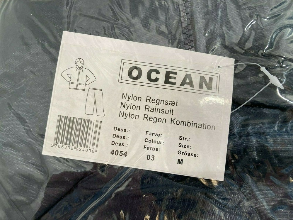 OCEAN Abeko Deluxe Lightweight Nylon 4054 Rain Suit in Navy Blue Size Medium-image