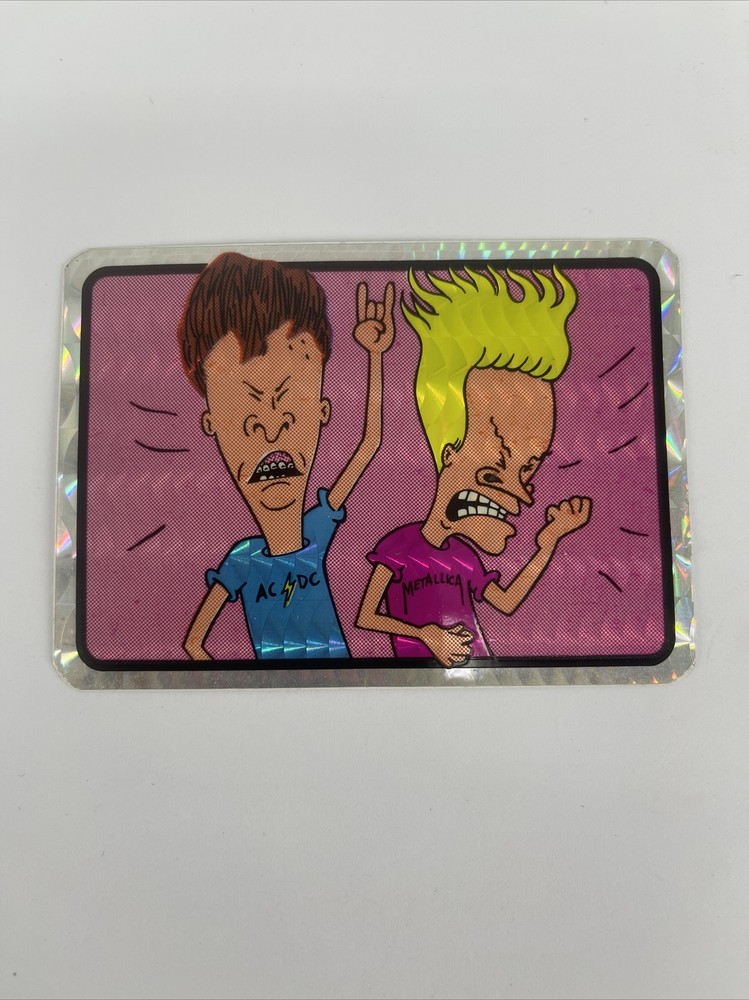 RARE Vintage Beavis and Butthead Prism Vending Machine Sticker ACDC Metallica
