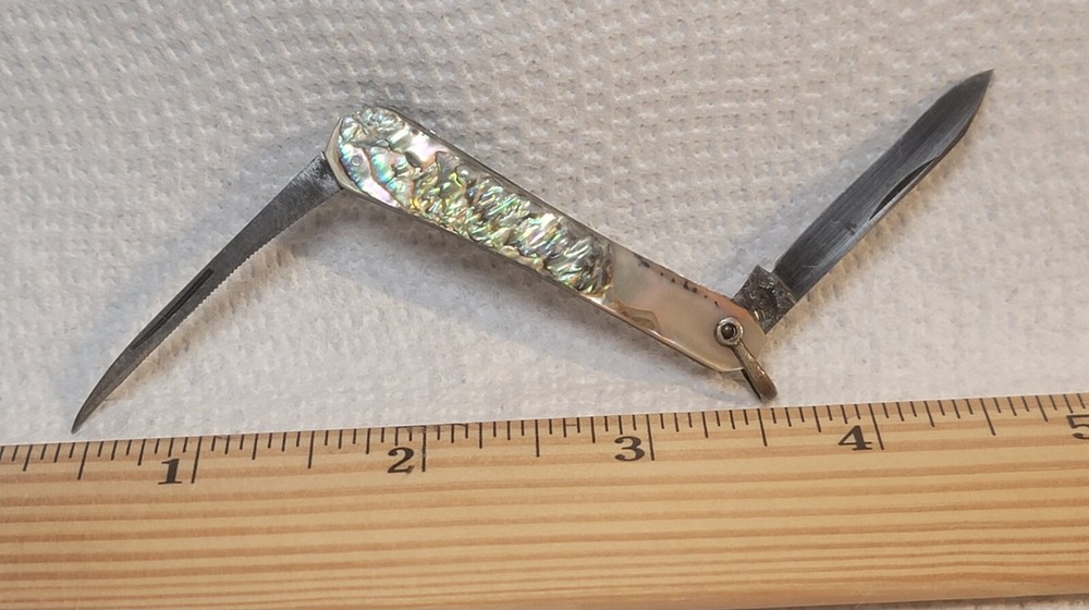 Vintage Sheffield USA Lobster Pocket Knife with Mother of Pearl Handle