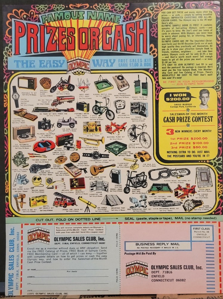 1971 Olympic Sales Club Print Ad Cox Chopper Airplane Aurora Set Chemistry Set-image