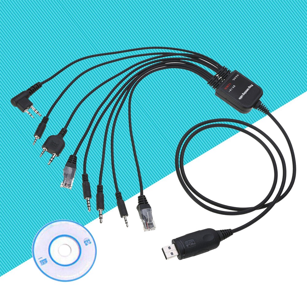 8 in 1 USB Programming Cable+Software CD For Motorola Kenwood HYT RadiocO