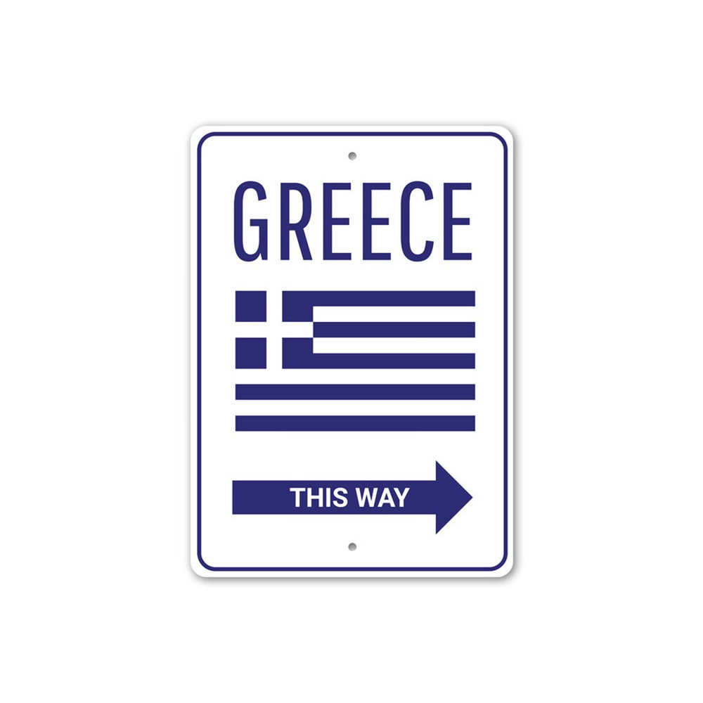 Greece This Way, Idea, Home Decor, Man Cave Greek Sign, Street Metal Sign