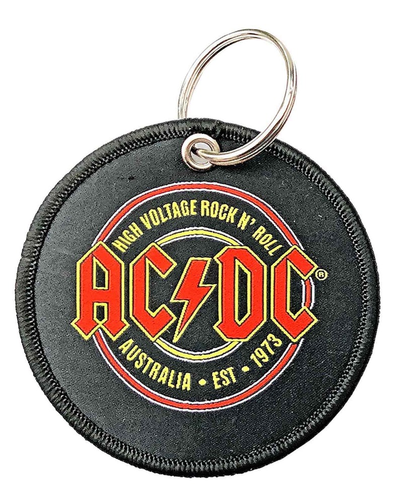 AC/DC Keyring Keychain Est 1973 Patch Band Logo new Official Black Size One Size