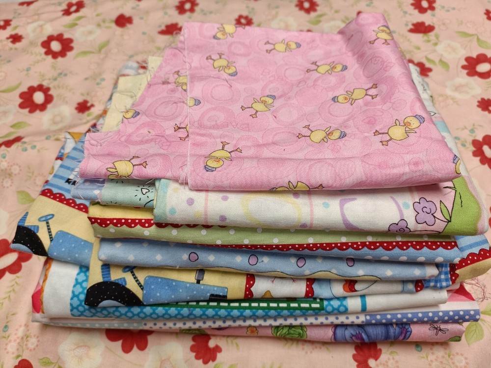 Cute cartoon scrap fabric lot cotton quilting
