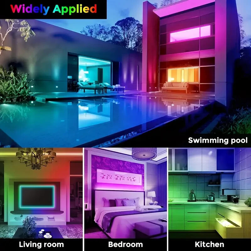 Light Strips With App Control Remote, RGB Music Sync Color Changing Lights