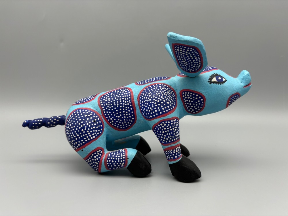 Alebrije Mexican Folk Art Wood Carving PIG - HUGO SANCHEZ Oaxaca Mexico