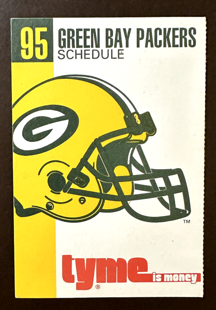 Green Bay Packers 1995 NFL pocket schedule