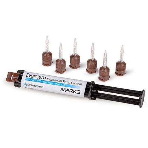 MARK3 EverCem Permanent Resin Cement 8g Syringe & Tips #5385
