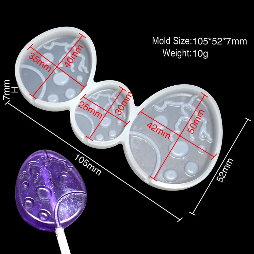 Easter Egg Resin Epoxy Silicone Mold Diy Chocolate Lollipop Mould Cake Decorat