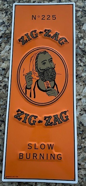 Zig Zag Metal Tin Sign 9x24 with 225 Orange Rolling Papers Collectible
