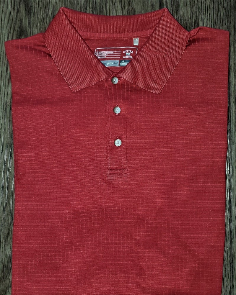 Mens Cutter & Buck Dry Tec Luxe Short Sleeve Golf Polo Shirt Size Large - EUC