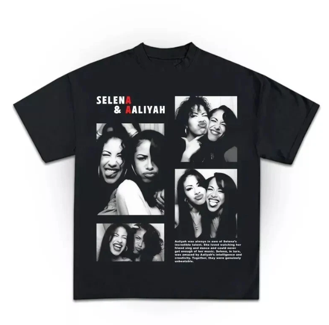 Selena Quintanilla Aaliyah Together Forever Tejano R&B Pop Icon Tribute Vtg Tee-image