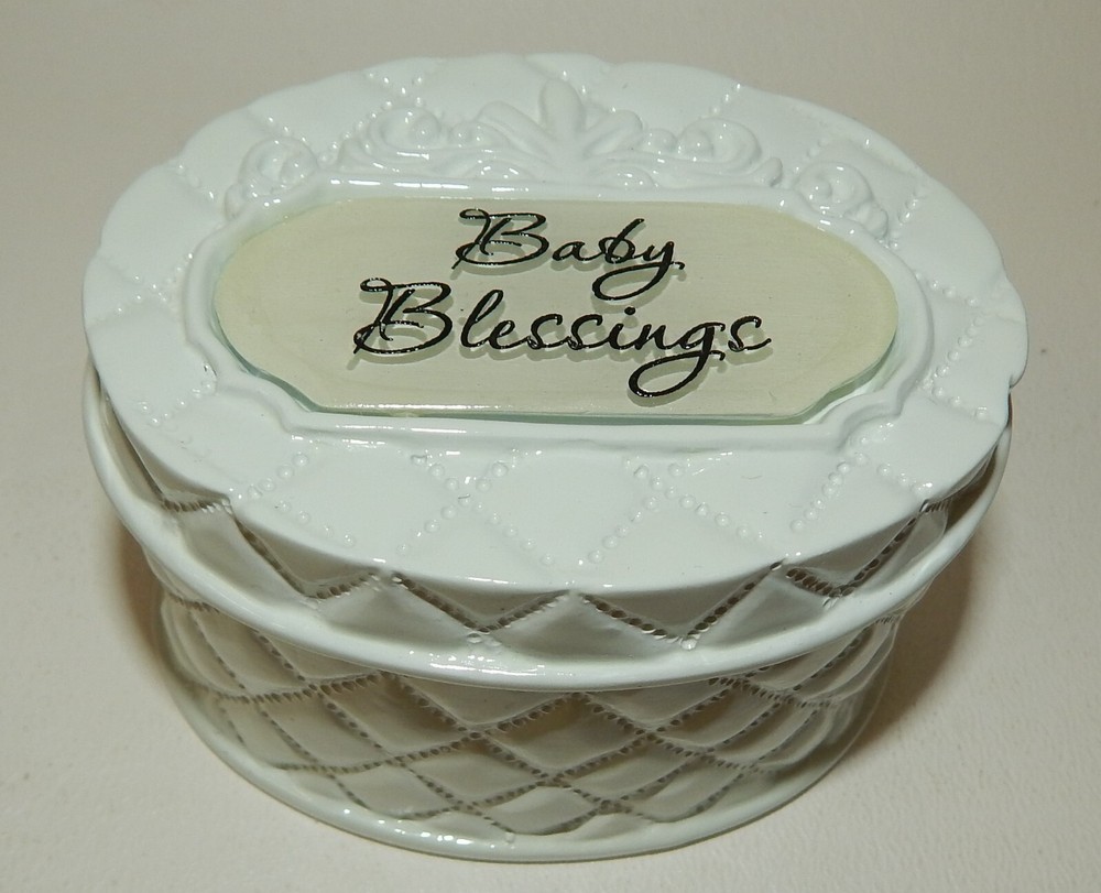 Abbey Press Lidded Baby Blessings Keepsake Trinket Box-image
