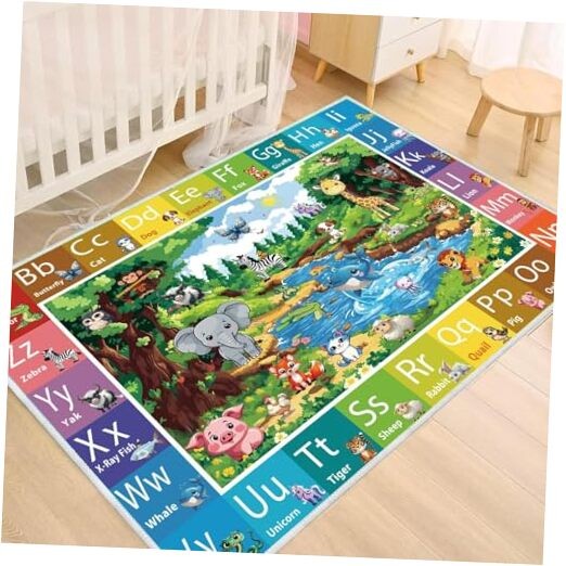 Non-Slip ABC Rug for Kids Room – Soft Alphabet Play Mat for Toddlers-image