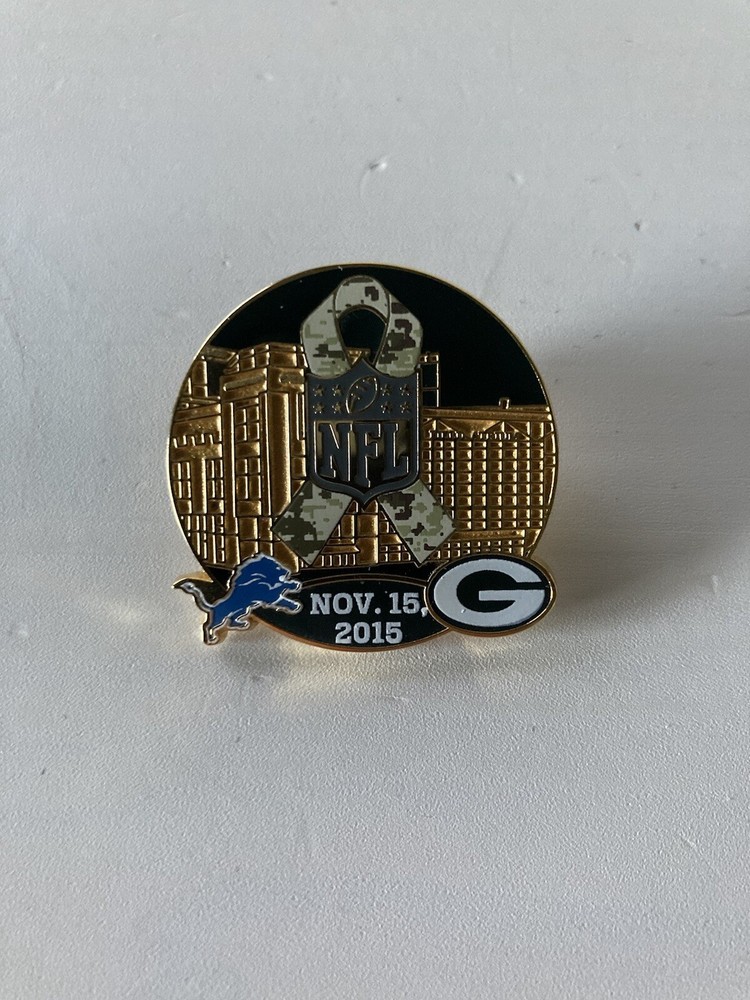 GREEN BAY PACKERS GAME DAY PIN 2015 PACKERS VS LIONS SALUTE TO SERVICE 11/15/15