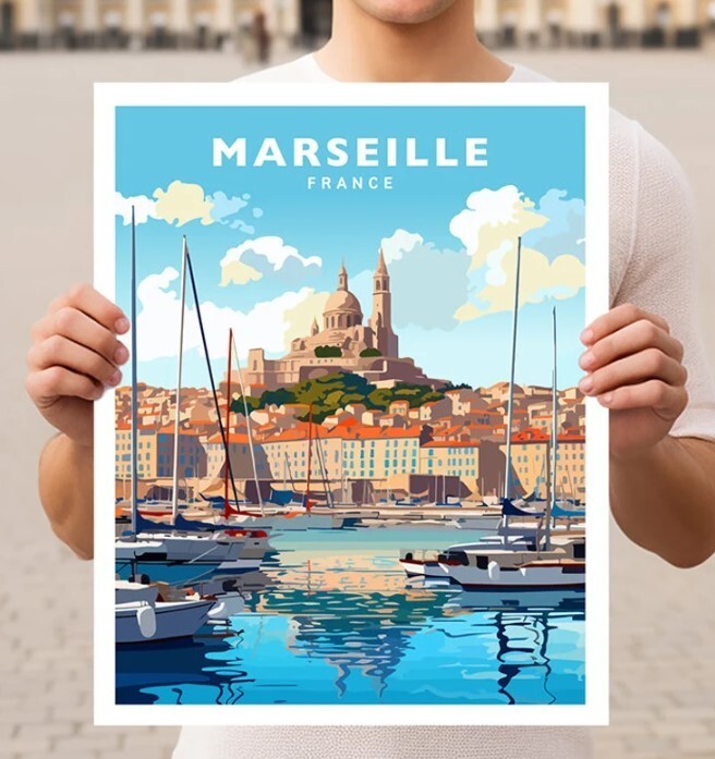 Marseille France Travel Wall Art Poster Print