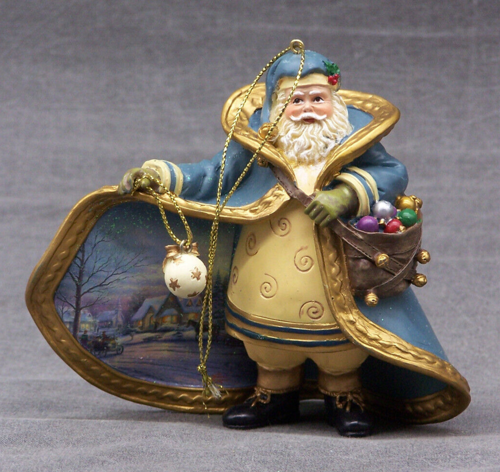 Ashton Drake Thomas Kincade Old World Santa Ornament Moonlit Village
