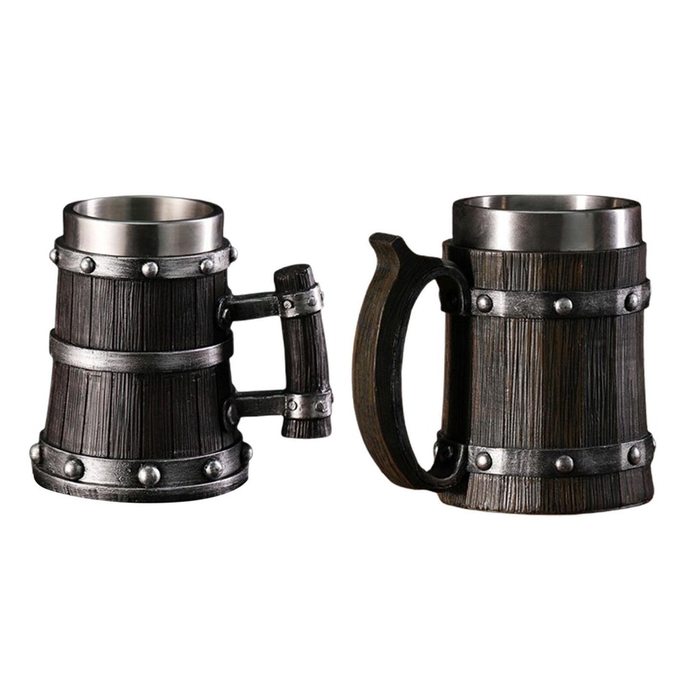 Wood Barrel Beer Mug 600ml Supplies Tea Mug for Unique Gifts Juice Beverage