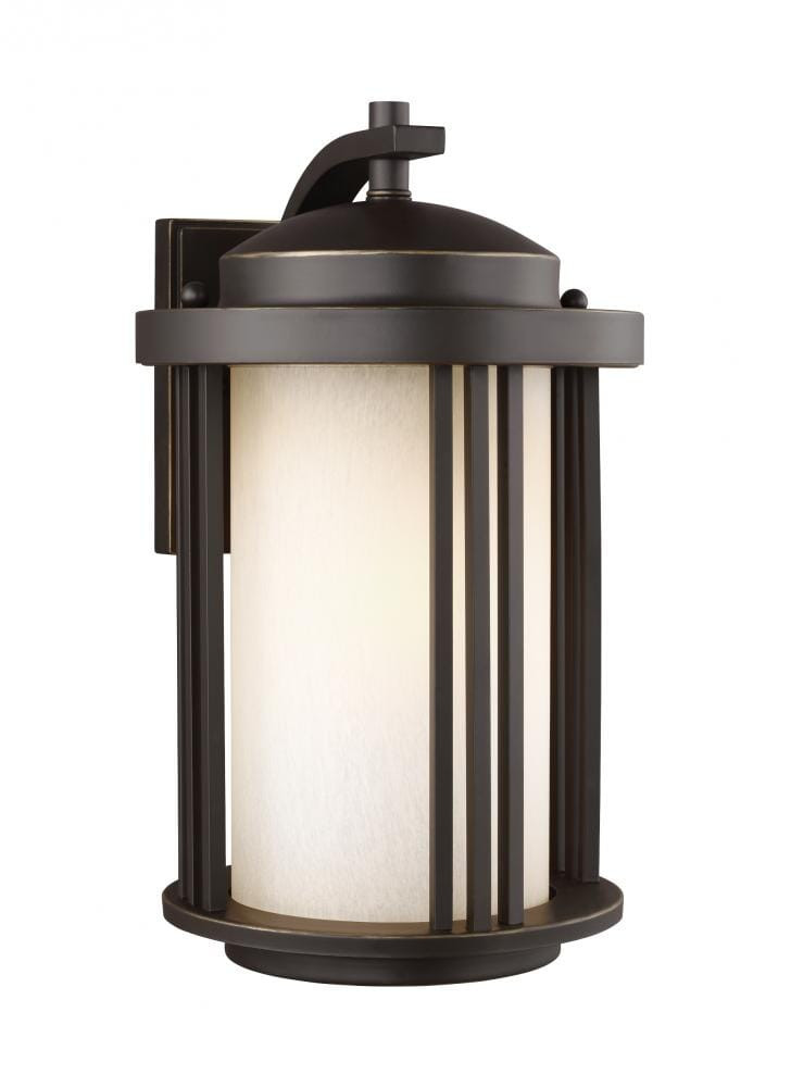 Sea Gull Lighting Crowell Medium Outdoor Wall Lantern in Aged Iron Finish