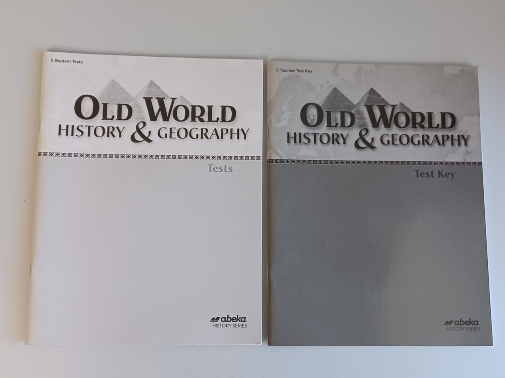 ABEKA Homeschool Grade 5 Old World History & Geography TESTS & TEST KEY Lot of 2-image