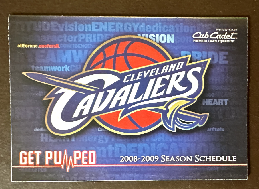 Cleveland Cavaliers 2008-09 NBA pocket schedule - Michelob