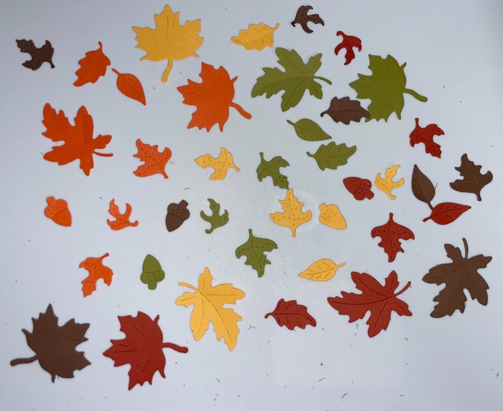 🍂FALL LEAVES cards paper die cut embellishments💚