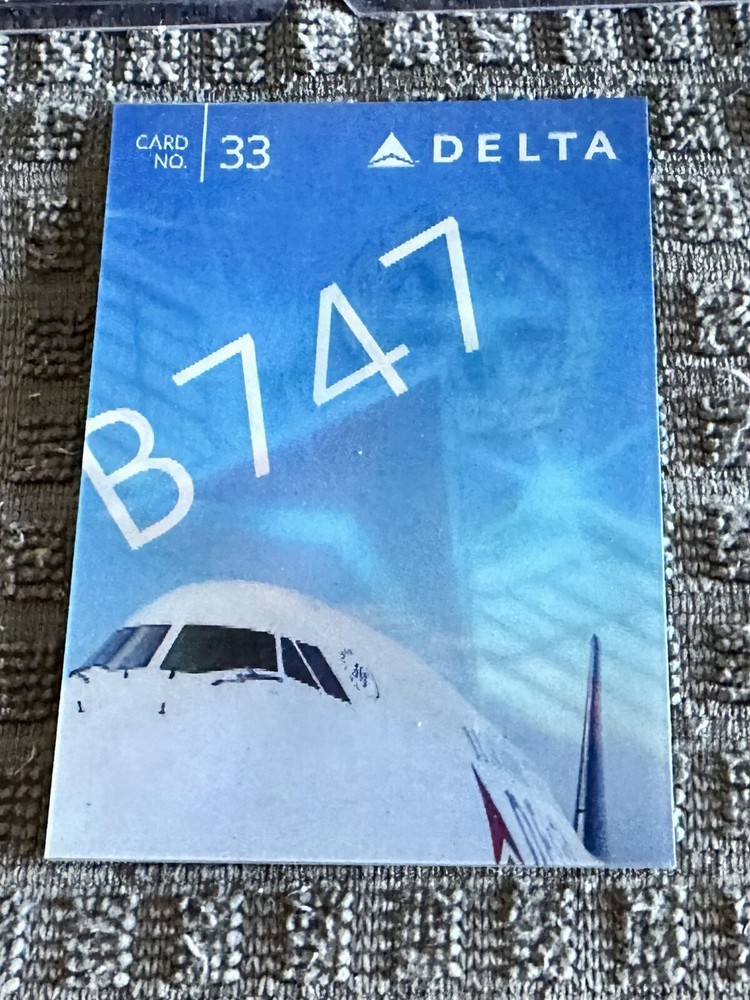 Delta Airlines Trading Card 747-400 Rare #33  One Year Only 2015