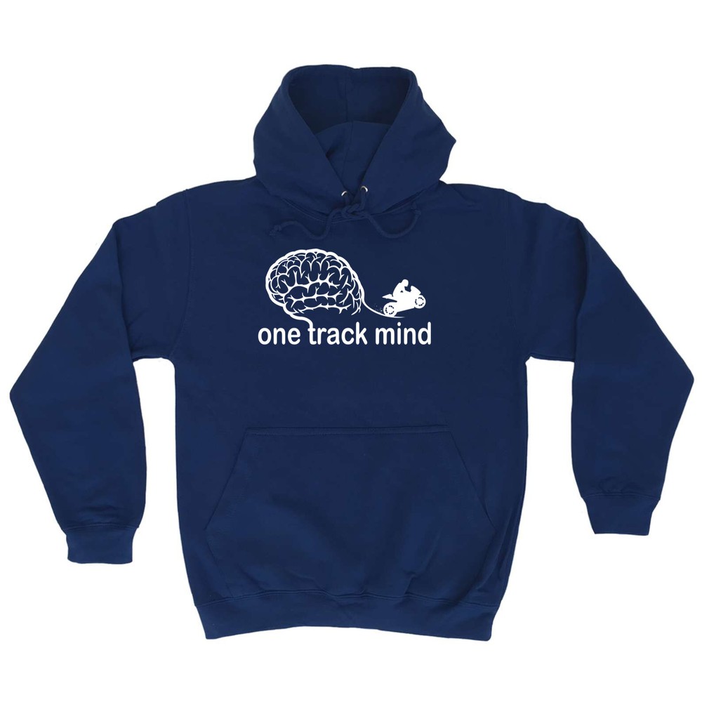 Funny Superbike Motorbike Novelty Hoodie for Men - One Track Mind Design