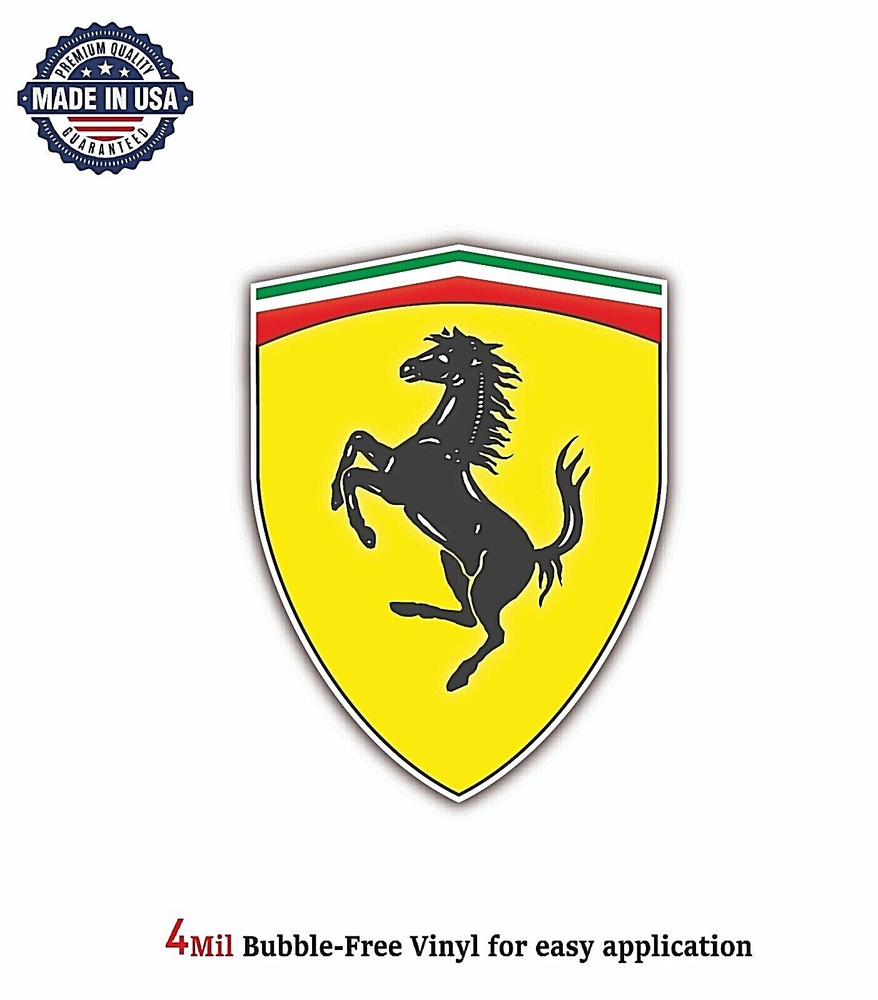 FERRARI ITALY RACING AUT VINYL DECAL STICKER CAR BUMPER 4MIL BUBBLE FREE US MADE
