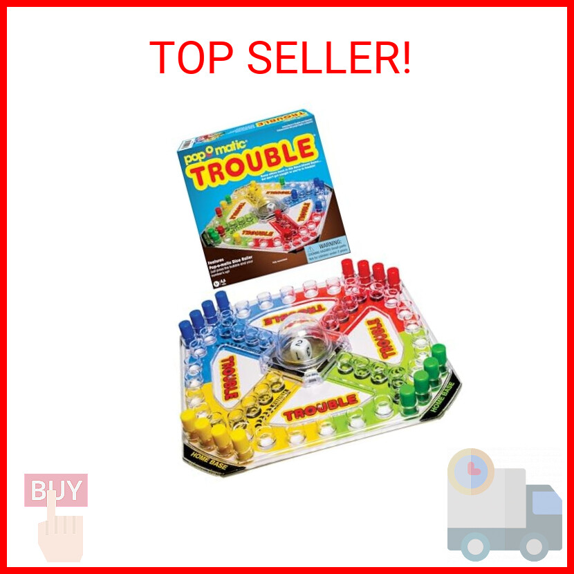 Winning Moves Classic Trouble with Retro Artwork and Pop-o-Matic Popper Games US