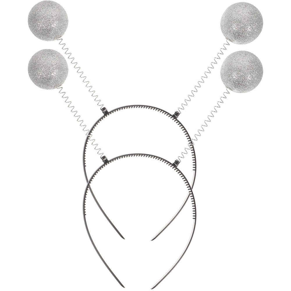 2-Pack Silver Foam Ball Headband for Kids Halloween Costume Accessories  