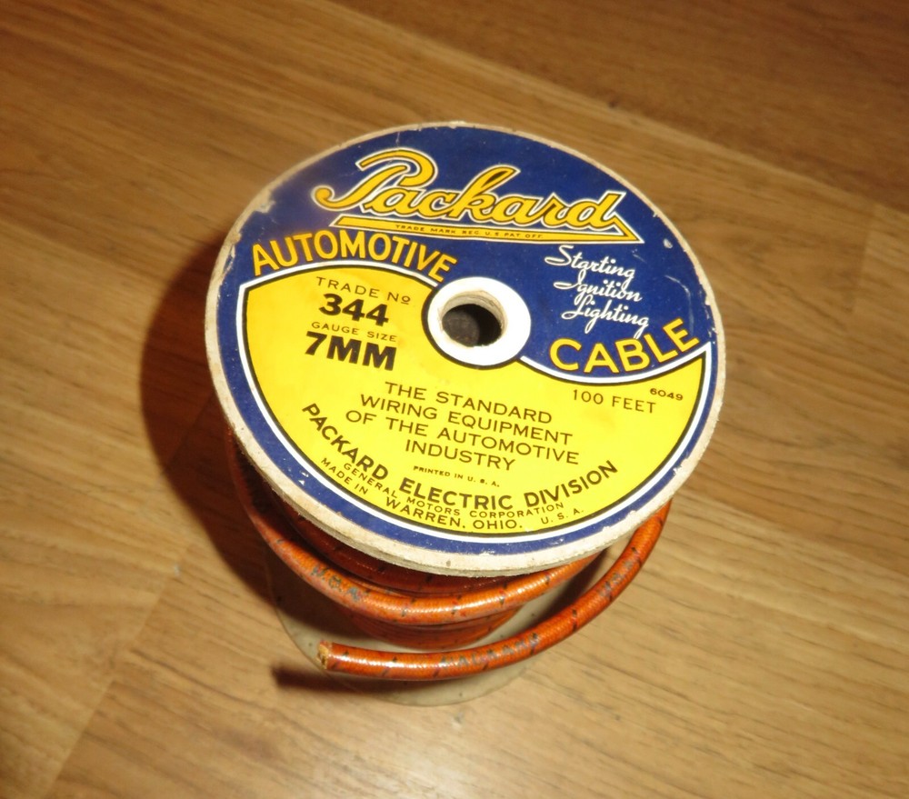 Vintage Packard Automotive Cable Starting Lighting Ignition 7mm Gauge NOS 50’