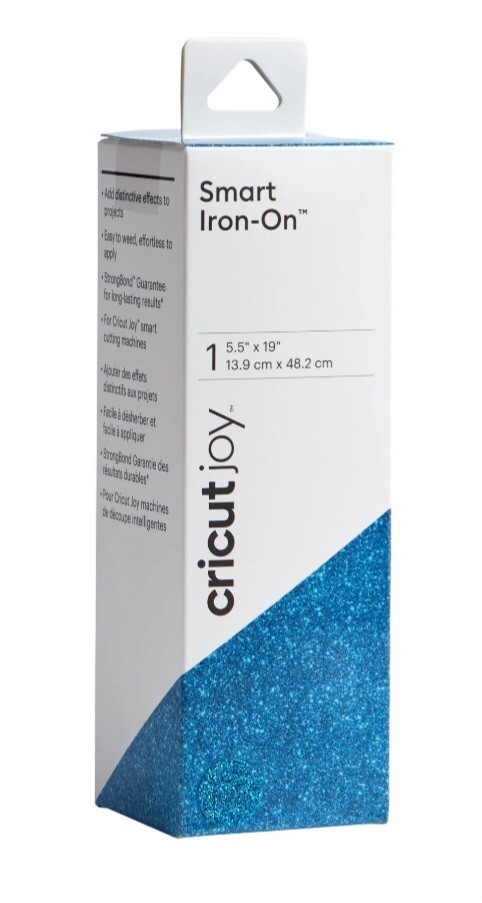 New Cricut Joy Smart Iron On 5.5 X 24in Glitter Aqua Blue