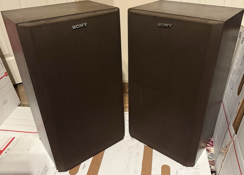 Vintage Sony SS-U45 3-Way Speakers Pair Tested Working Made in USA