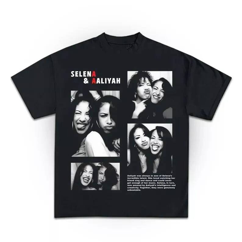 Selena & Aaliyah Forever Photo Booth Retro Shirt, Fan Gift-image