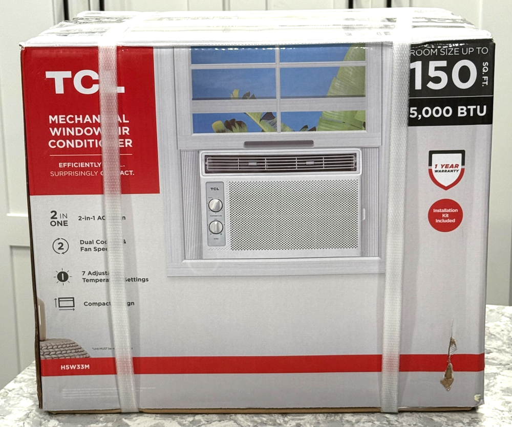 TCL 5,000 BTU Window Air Conditioner 150 Sq. ft., - H5W33M