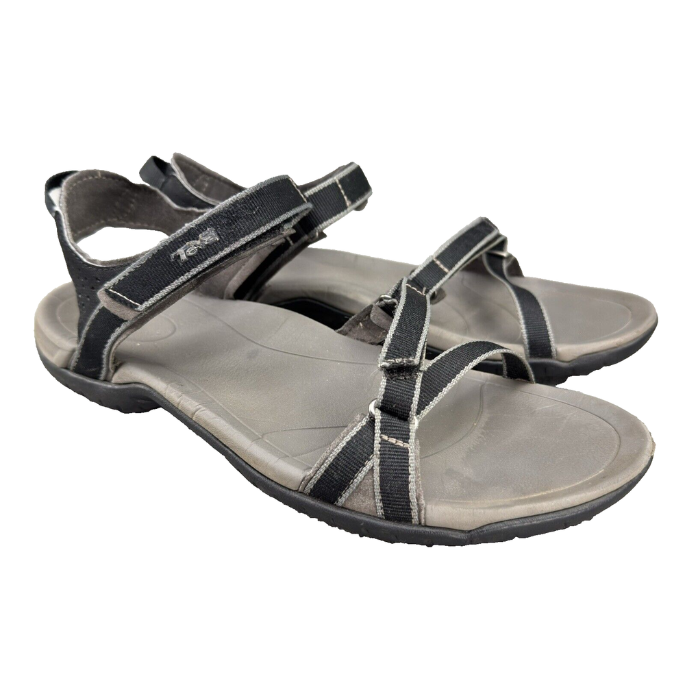 Teva Verra Sandals Gray and Black Strappy Sport Hiking 1006263 Womens Sz 11