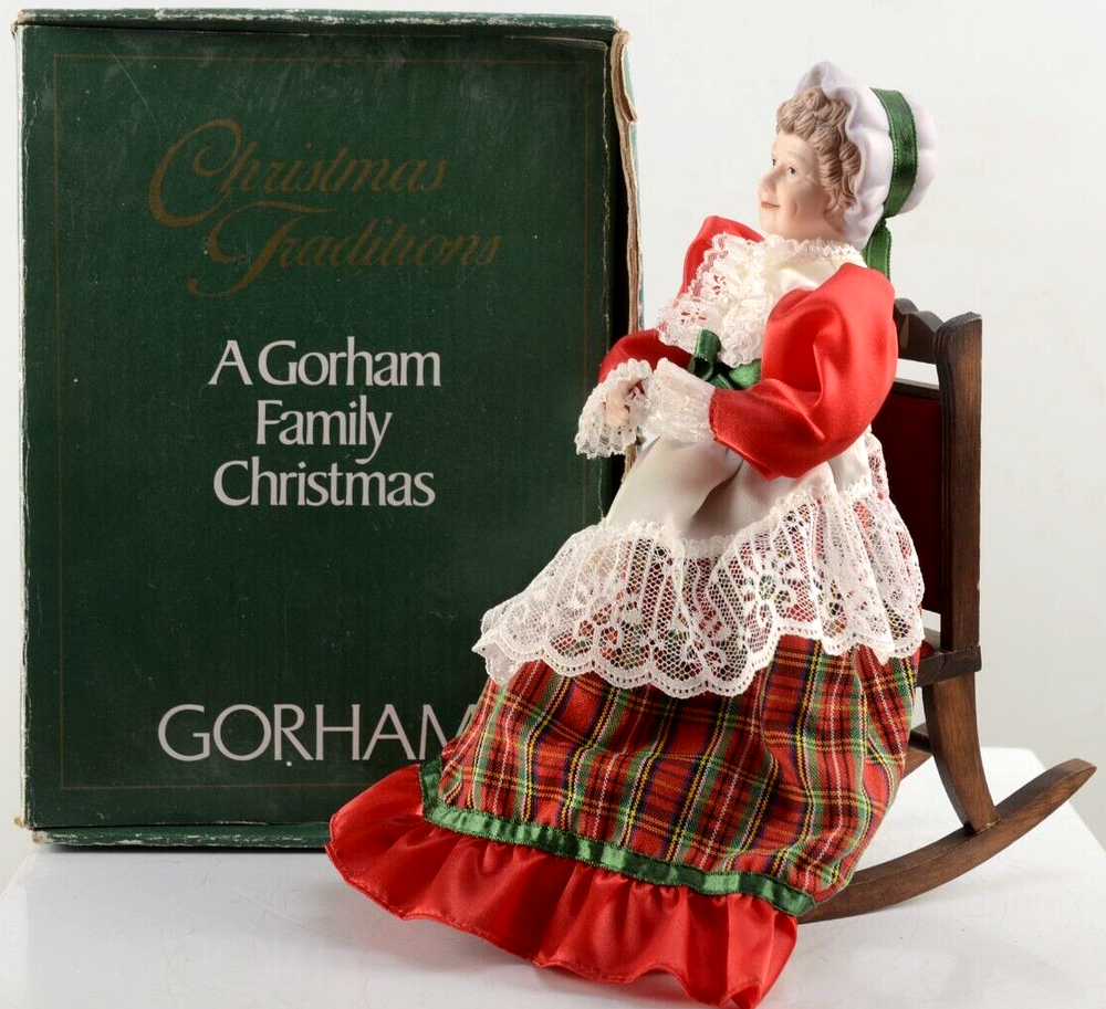 Gorham Family Christmas Grandmother Doll w Rocking Chair 1986 #G7004 w Box Rare