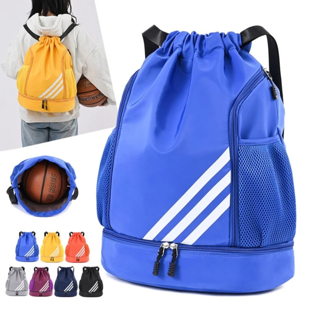 Waterproof Gym Backpack with Zippered Pocket and Drawstring Closure