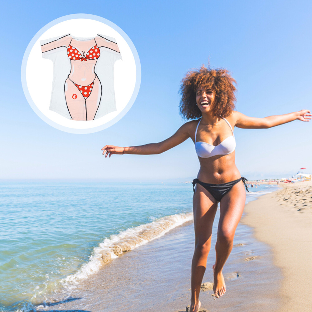 Short Sleeve Beach Cover-Up Dress for Bikini & Swimwear  