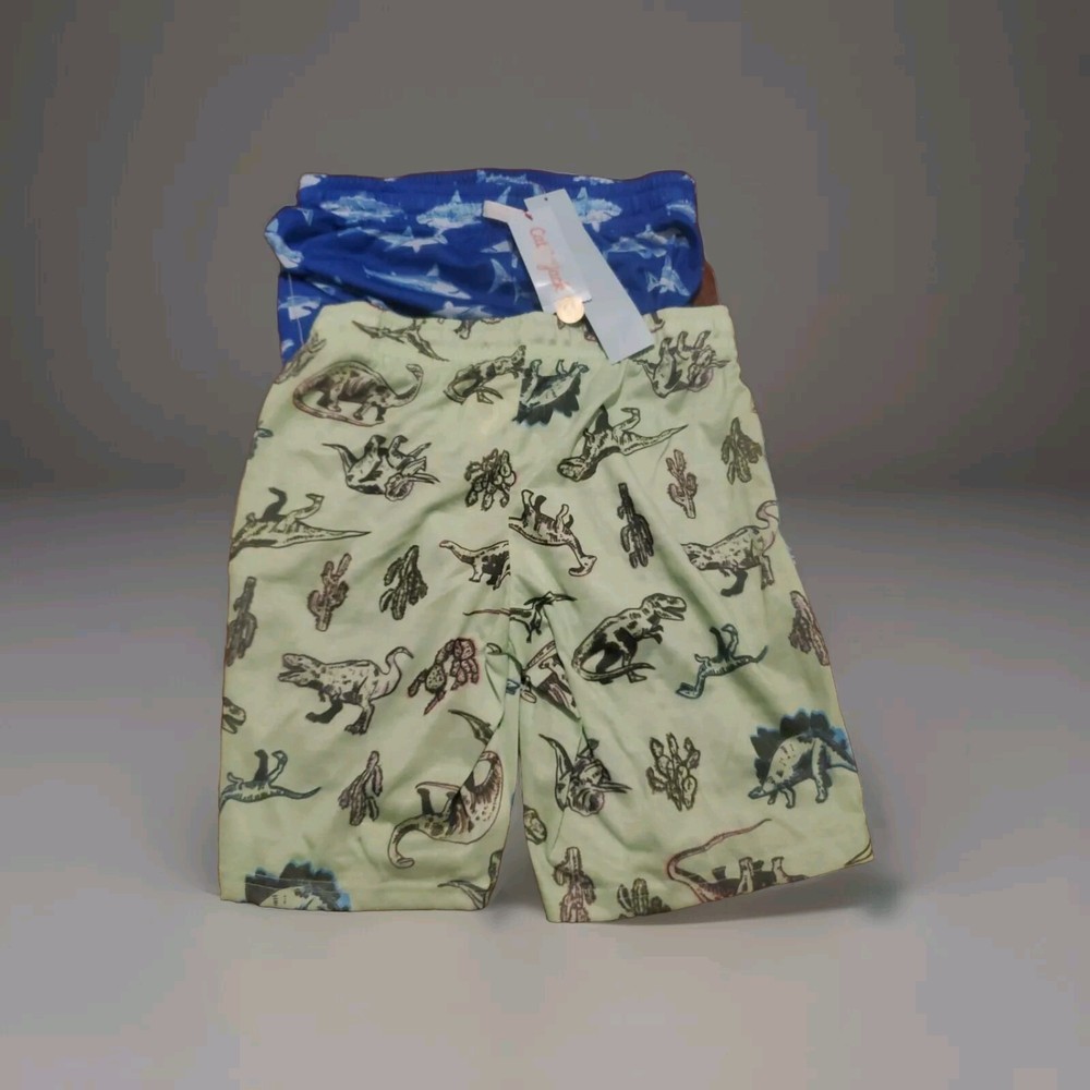 Cat & Jack Shark And Dinosaur Swim Shorts Boys XL (14) Swimming Summer